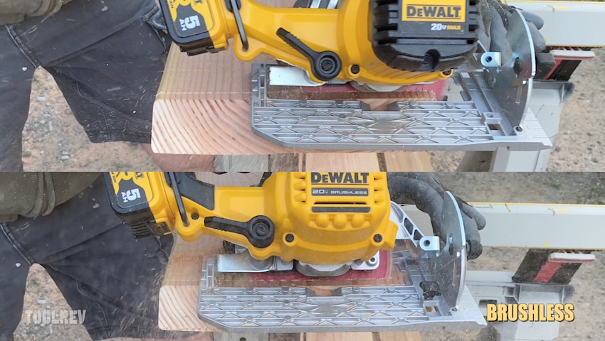 DeWalt DCS391 vs DCS565 making 45° crosscuts