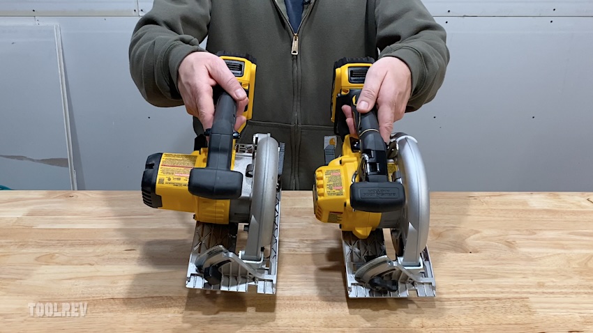 DeWalt cordless saws side by side